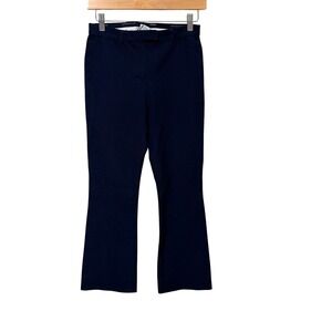 S Max Mara Navy Blue Cotton Blend Bootcut Trousers Design For Easy Living Size 2